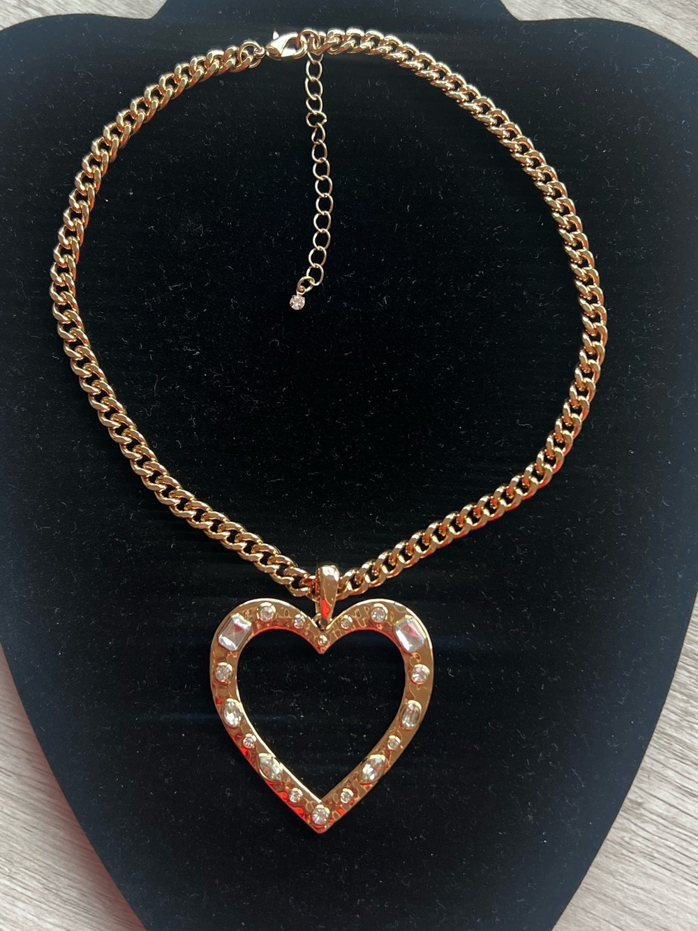 Melrose and Market Gold Heart Necklace with Multicolor Gems - Picture 11 of 11